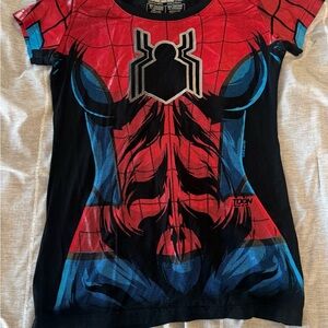 Red and Blue Spider Graphic Kids Shirt
